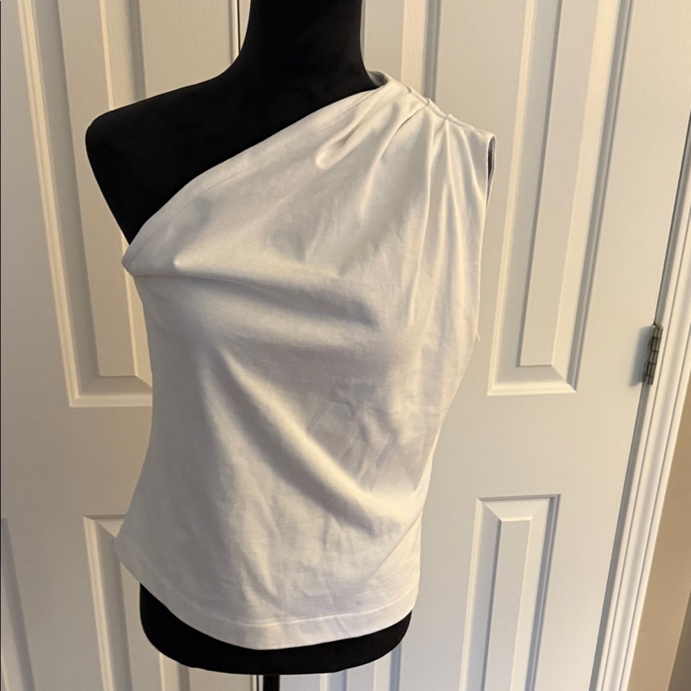 Banana Republic Elegant White Asymmetrical Blouse NWOT